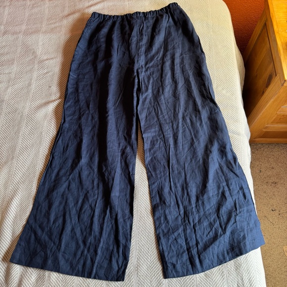 NWT Women's The Company Store 100% Linen Pants, Wide Leg, Navy, Size XXL. - Picture 5 of 9